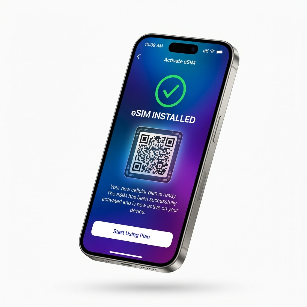 iPhone with eSIM activated